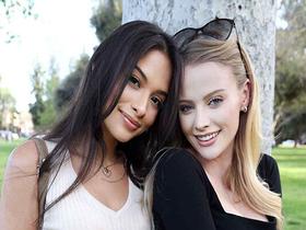 ロスでナンパした美女インフルエンサー二人組がガチエロで生ハメコラボ実現!?パリス（27）＆ラックス（24） サンプル動画サムネイル